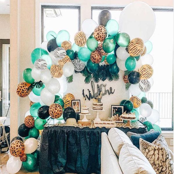 

100 шт. джунги украшения kit baby душ воздушные шары arch дети день рождения баллон зоопарк тематическая вечеринка