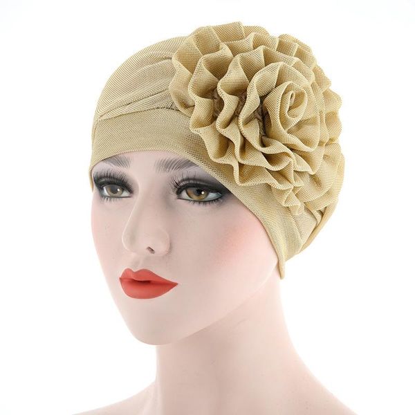 

beanie/skull caps autumn and winter style monochrome side flower headscarf hat muslim baotou ladies confinement, Blue;gray