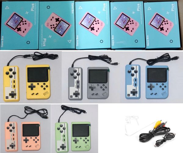 

mini handheld macaron game console 500 in 1 retro video game console 8 bit 3 inch colorful lcd support two players