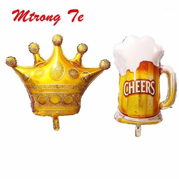 

10pcs large size princess crown beer cheers mug helium foil balloons gold ballons birthday party decorations kids toy supplies1