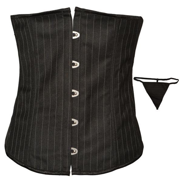 

striped corset waist clip, Gray