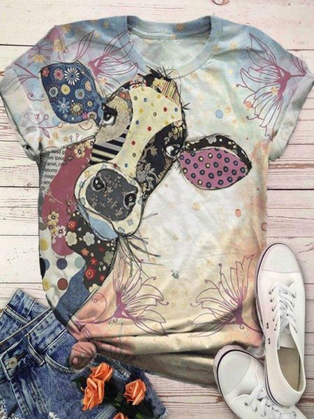 

cartoon donkey cat dog printed t-shirt summer women 3d animal printed harajuku tee shirt 2020 plus size ropa camiseta mujer, White