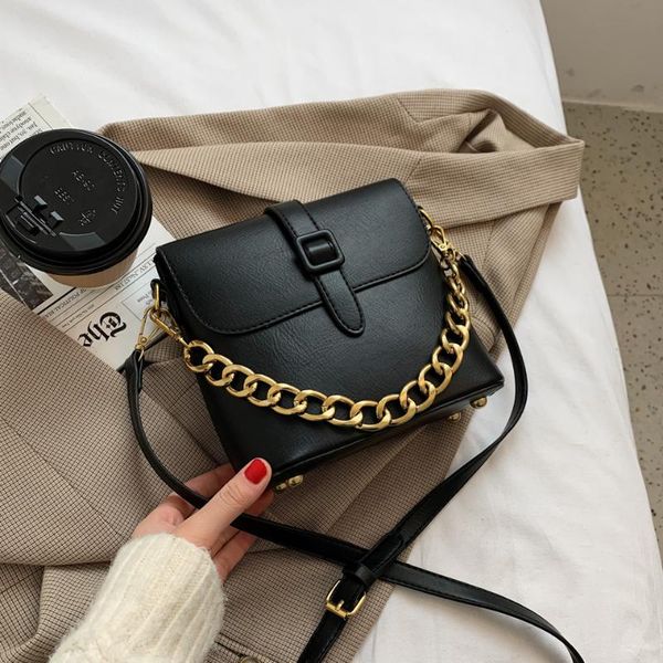 

swdf luxury pu leather chain crossbody bags for women 2021 vintage flap shoulder bag women messenger bag ladies handbag bolsas