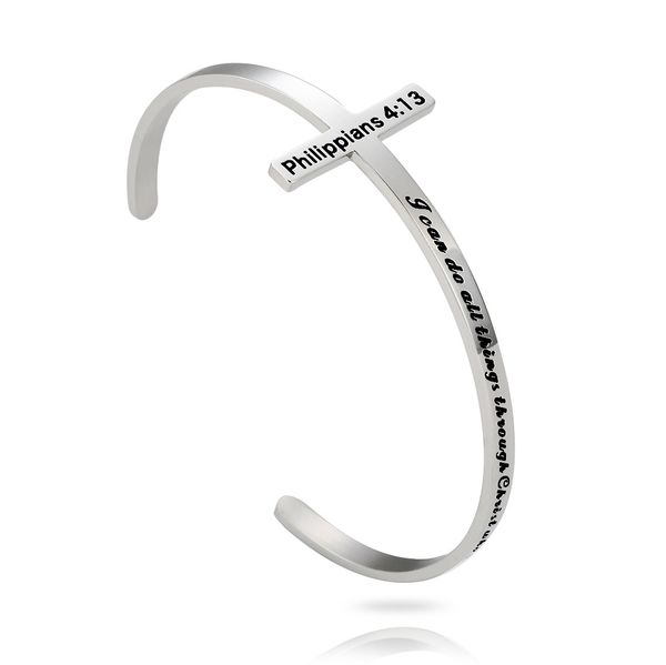 

brach bractelet религиозная манжета браслеты филиппийца библия стих христианские подарки ювелирные изделия для женских модных браслетов и бр, White