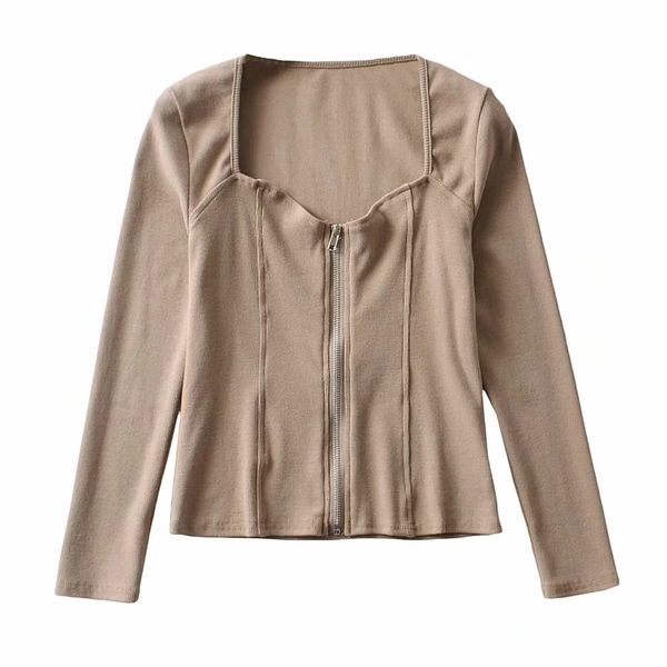 

2021 new zipper cardigan cultivate morality europe and the united states women's long-sleeved t-shirt female of fitness pxbz, White