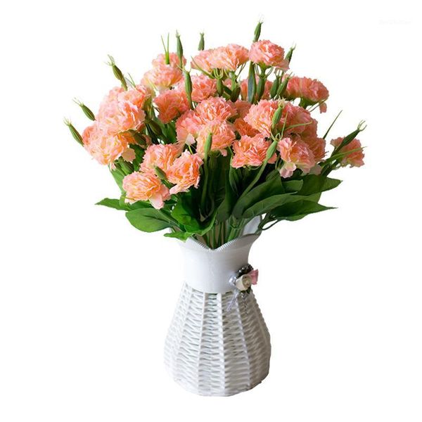 

decorative flowers & wreaths 10 heads 1 bouquet silk carnations artificial mother's day gift vivid fake decoration home wedding a81401