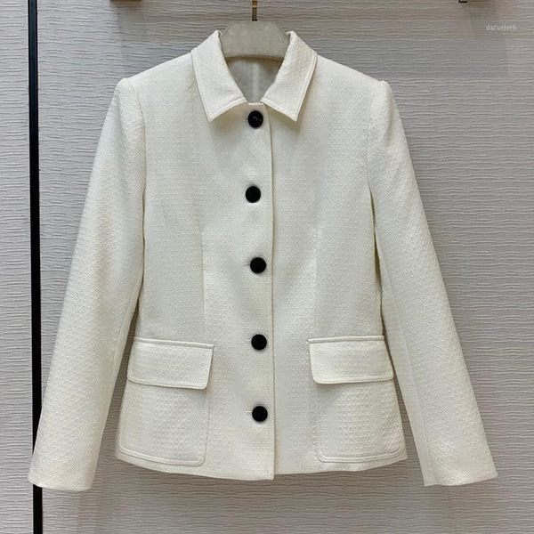 

elegant long sleeve slim blazer jacket women casual white outwear spring autumn lady office suit blazer1, Black