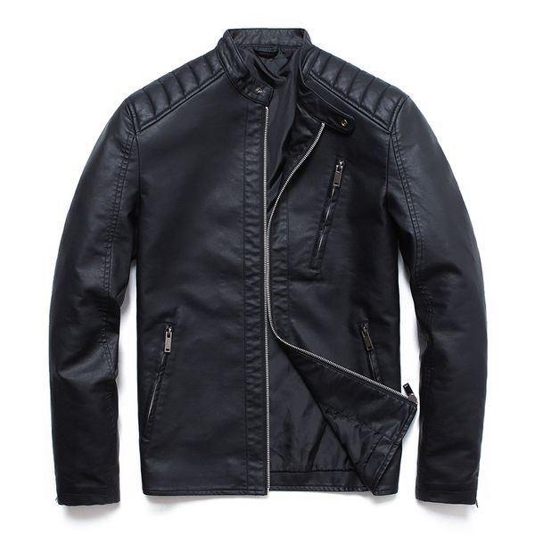 Lederjacke Plus Größe 5XL Motorrad Herbst Schwarz Blau Herren Mäntel Kunstleder Jacken Männer Kleidung PU Jacke, ZA317 C1120