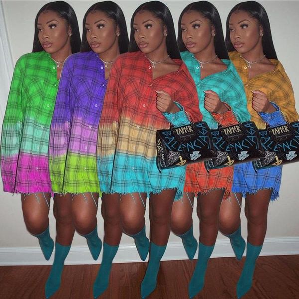 

vavcy 2020 autumn color matching striped loose blouse mini dress, Black;gray