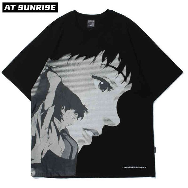 Hip Hop Streetwear Harajuku Anime T Shirt Girl Print Tshirt 2021 Homens Verão T-shirt de manga curta T-shirt algodão solto tops G1229