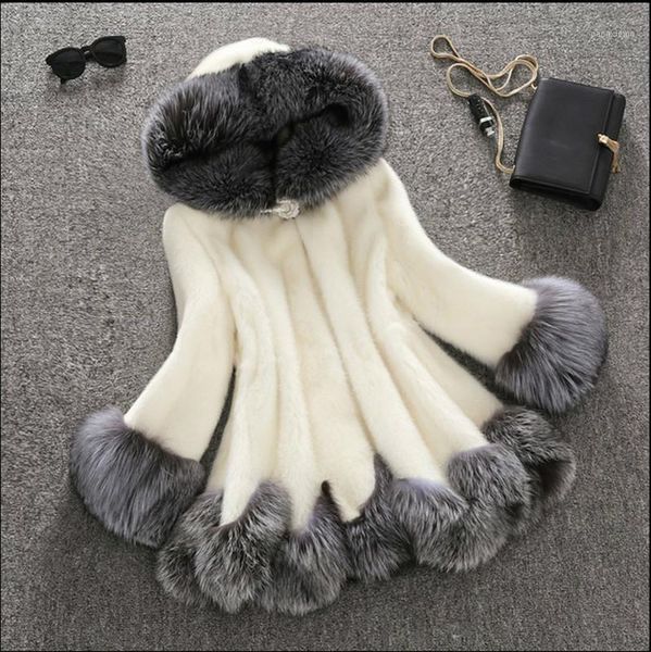 

2020 new winter imitation casual coat women's thick warm ladies fur coat mid-length1, Black