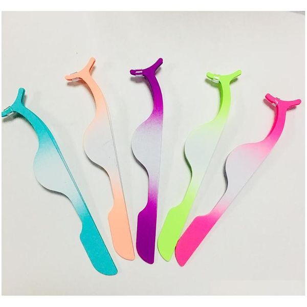 

lashes tweezer multi color eyelash extension tool stainless steel spray rubber plastic multifunction partial sticker f qylghf lipper