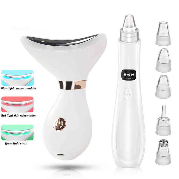 

face care devices blackhead remover vacuum skin cleaner pimple sucker neck lifting massager wrinkle removal machine 220211