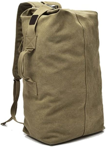 

men male tactical multifunctional canvas backpacks big army bucket bags outdoor backpack sports 46un