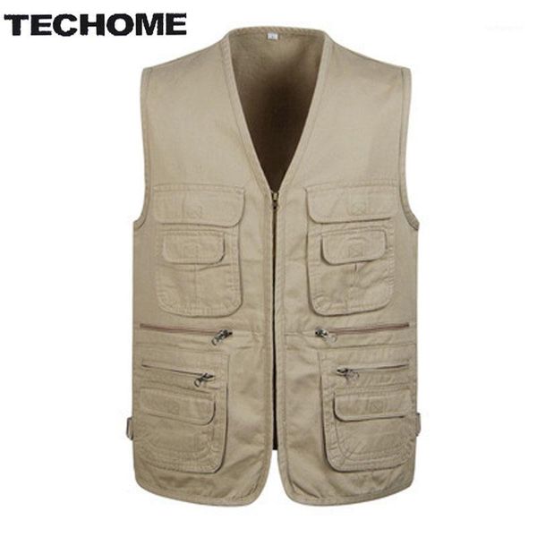 

2016 summer men's plus size 4xl jacket cotton vest casual multi-pocket mens sleeveless waistcoat men, Black;white