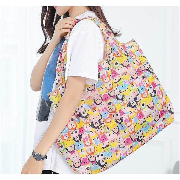 

300pcs new waterproof nylon foldable shopping bags eco friendly shopping bags tote bags large capacity jllycc home003
