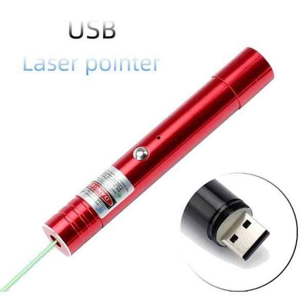 

new usb laser aluminum alloy camping hunting mini charging green laser light infrared laser pointer sing jllvxe