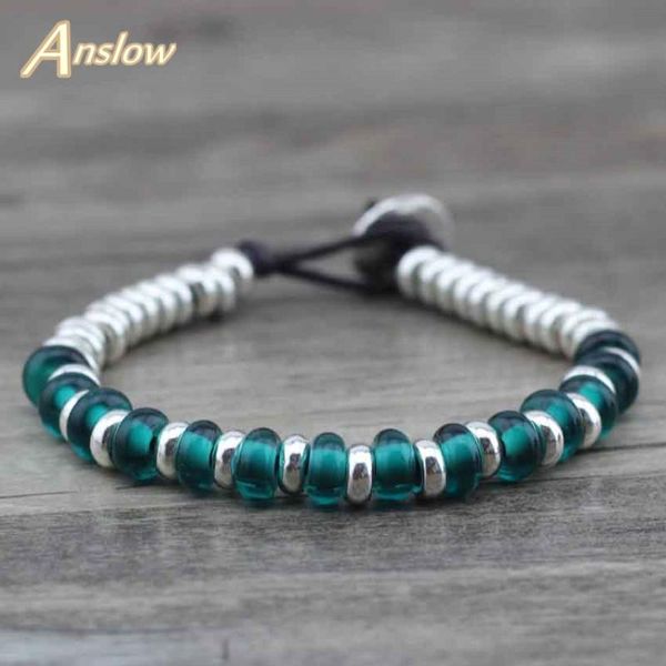 

anslow wholesale brand charm vintage retro beads fashion bracelet for women men male girls birthday gift low0431lb, Golden;silver