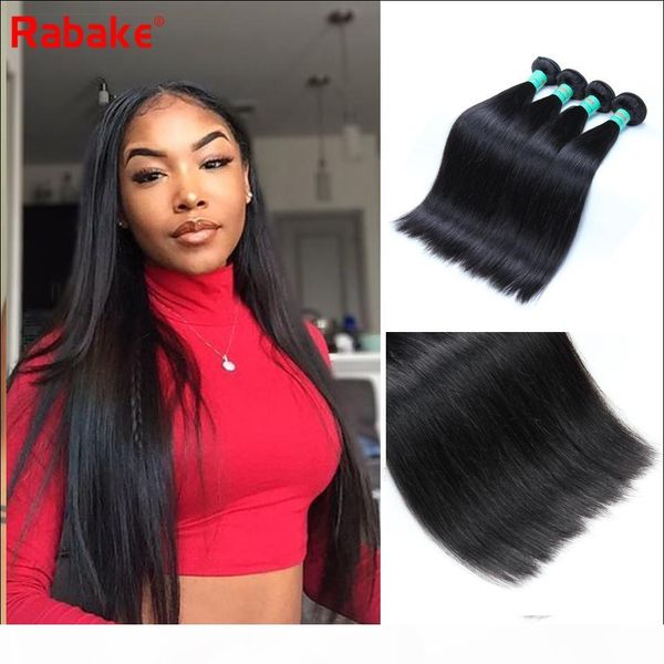 

8а бразильский straight virgin hair 3 или 4 пачки rabake оптовой 100% необработанной норка бразильского человеческих волос weave расширение, Black