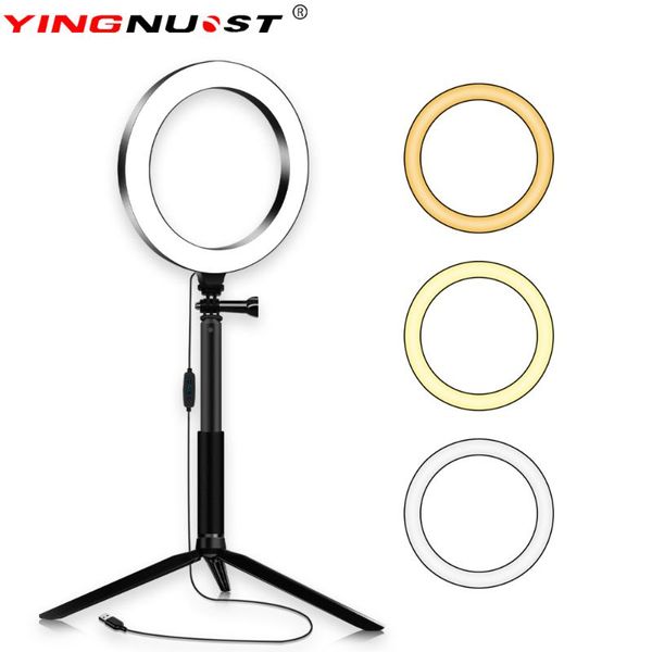 

20cm pgraphy dimmable led selfie ring light youtube video live 5500k p studio light with phone holder usb plug