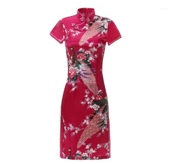 

red traditional chinese dress mujer vestido women's satin qipao summer printed cheongsam size s  l xl xxl xxxl 4xl 5xl 6xl1