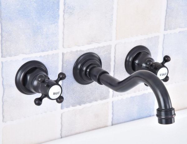 

black oil rubbed bronze widespread wall-mounted tub 3 holes dual handles kitchen bathroom tub sink basin faucet mixer tap asf4991