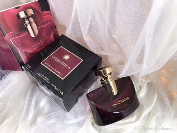 Alta qualidade charme perfume mulheres aroma floral 100ml edp esplendida vermelho spray garrafa laranja frangrace marca cópia