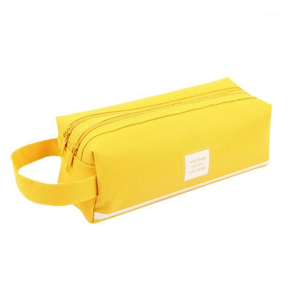 

makeup pouch stationery storage organizer pencil bag large capacity oxford cloth supply protection furl pure color brief gifts1