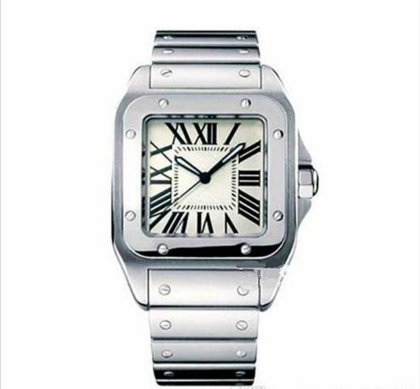 

tm factory newtop продажа мужчин квадратные часы из нержавеющей стали кварцевые часы модные наручные часы мужские часы подарок, Slivery;brown