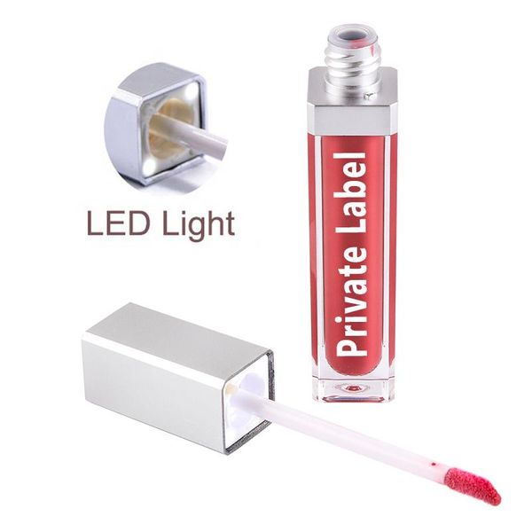 

2021 trending led light and mirror liquid lipstick wholesale bulk lipgloss shinny lip gloss cosmetics private label vendors