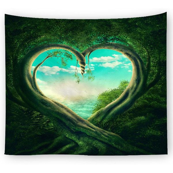 

wall decor wall hanging tapestry beautiful natural forest wall cloth green forest pattern bedroom art painting home decoration wmtqtl
