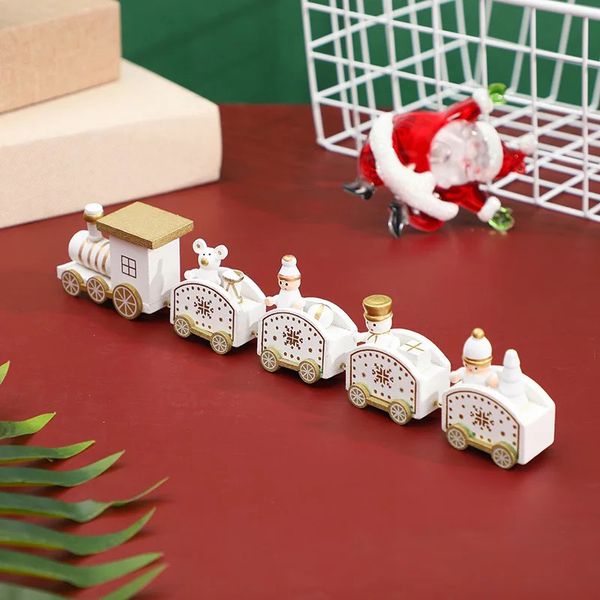 

factorywlnfday new arrivals wooden children gifts green/white/red christmas wood train snowflake painted xmas decor ornamentoutleta