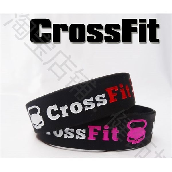 

fitness wristband crossfit pain no gain sports silicone lovers bracelet, Black