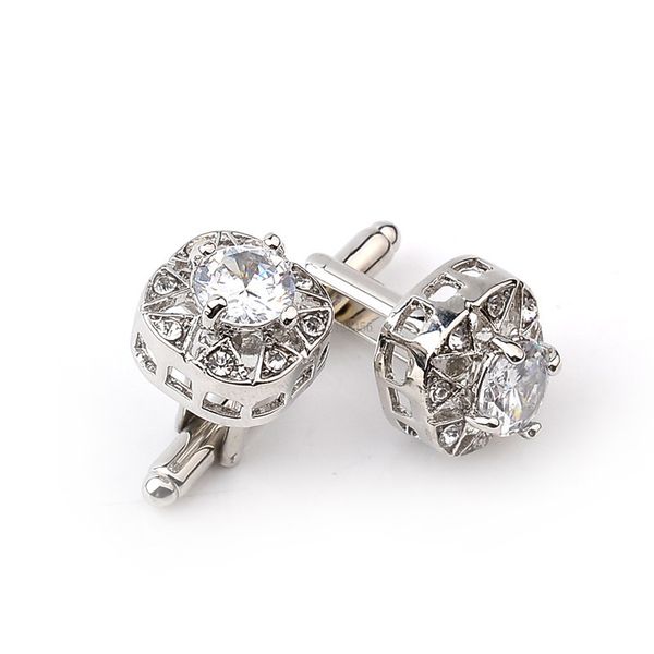 Diamond Zircon Cuff Links Formal Business Suit Camise