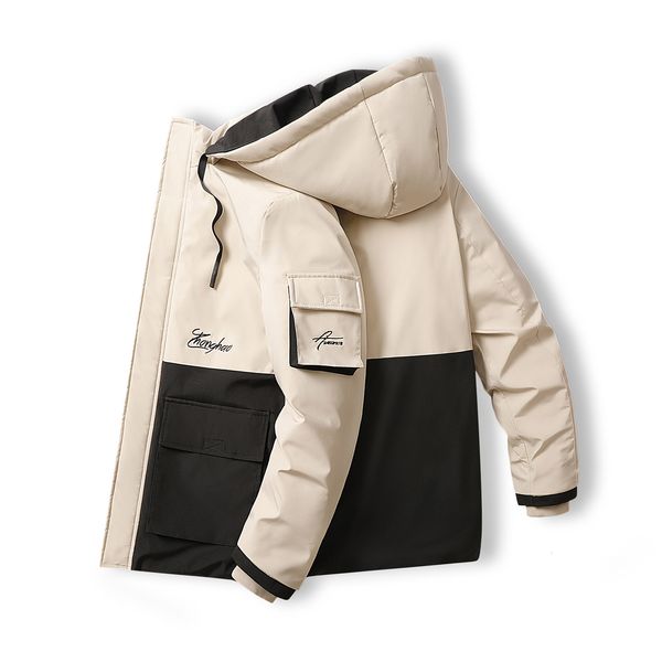 

2021 new parkas coat men hooded casual new winter thicken warm mens jacket windproof male coats windbreaker 3qih, Black