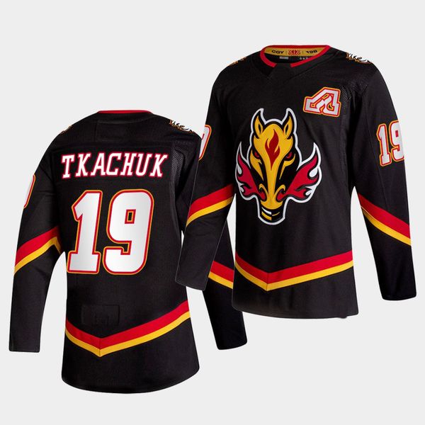 

youth mark giordano calgary flames 2021 reverse retro jersey tkachuk lucic david rittich gaudreau nordstrom zary mark tanev derek jerseys, Black