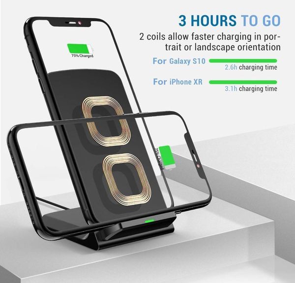 

15w qi wireless charger stand for iphone se2 x xs max xr 11 pro 8 samsung s20 s10 s9 fast charging dock s qylpgf dh_niceshop