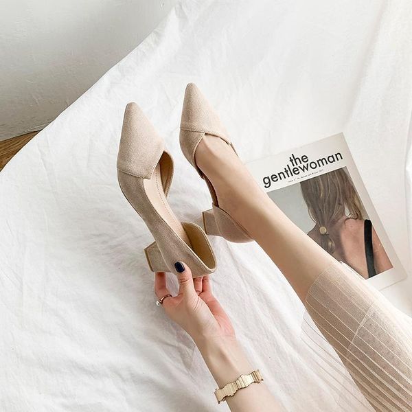 

the new 2020 spring of the spring and autumn period and thick with point model of single shoes1, Black