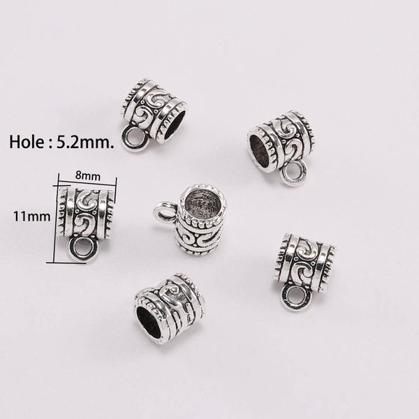 

20pcs lot clip bail beads pendant clasp necklace connector bail beads for diy jewelry making bracelet accessories h bbypyv, Silver