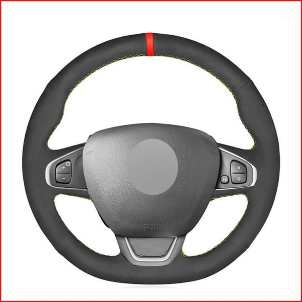 

steering wheel covers black suede hand sew soft wrap car cover for clio 4 (iv) kaptur captur 2021-20211