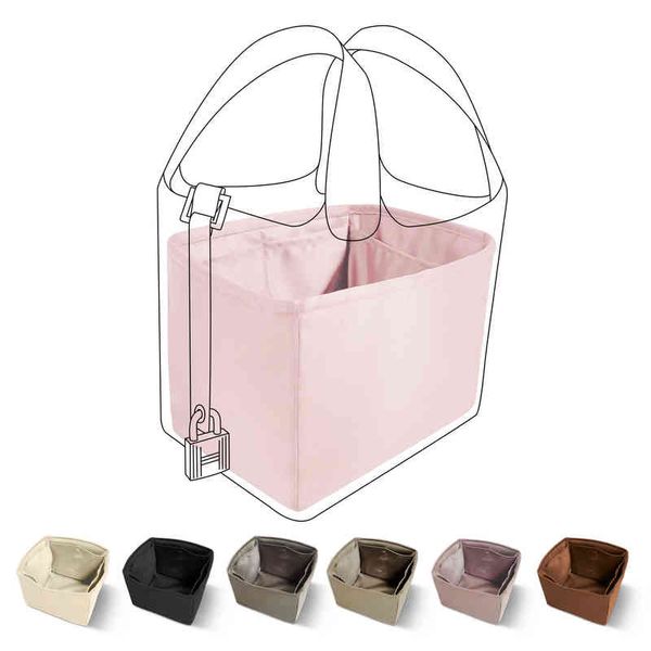 Nxy Cosmetic Bags Dgaz Purse Organizer Satin Thick Fits h Pc Pic Otin 18 22 Silk Luxury Handbag Tote in Bag Shapers Donna 220303