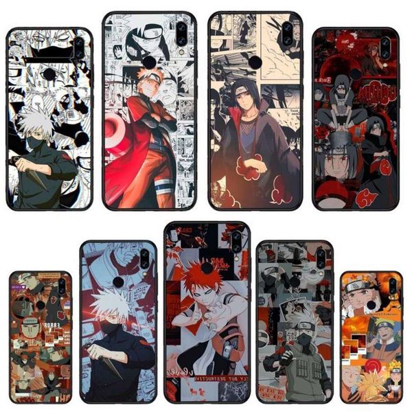 

itachi - redmi note 4, 4x, 8t, 9, 9s, 10, k20, k30, cc9, 9t, pro lite max, naruto animation soft rubber mobile phone cove
