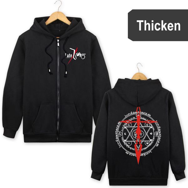 

2021 new arrival anime fate zero cosplay hoodies autumn winter thicken coat fleece jacket clothes hoodie costume 84hy, Black