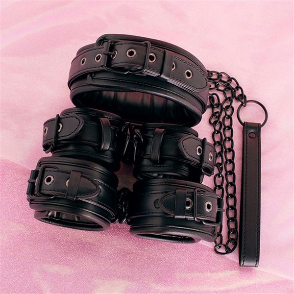 Sexyy Ajustável Algemas de Couro Restrições Ankle Cuff BDSM Bondage Escrava Adulto Sexy Brinquedos Para Casal SM Jogo Acessórios Exóticos