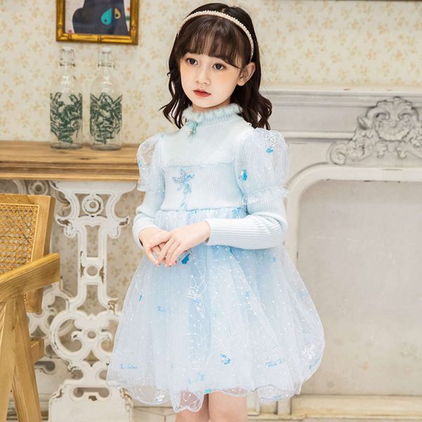 

stitching little girl knitted embroidery sweater mh princs drs girls' poncho skirt g1z3, Red;yellow