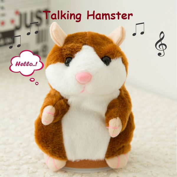 

lovely talking hamster speak talk sound record repeat stuffed plush animal 14cm mini hamster toys for children y200723
