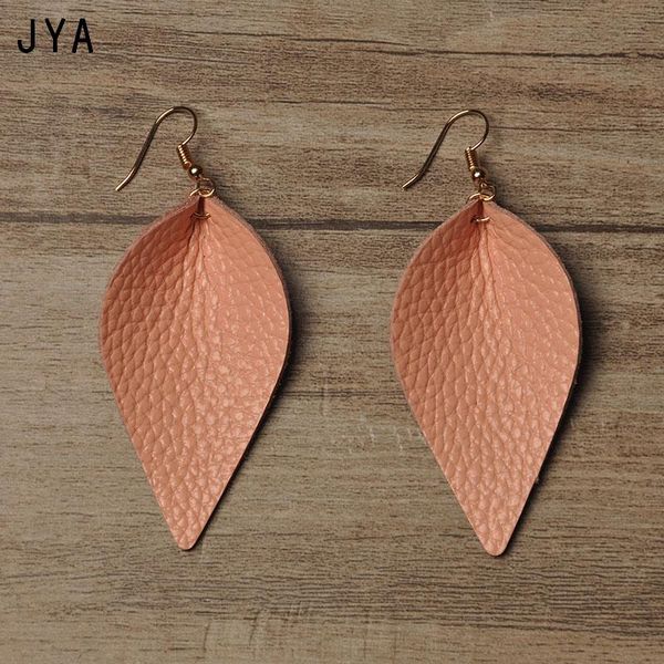 

dangle & chandelier cpop trendy genuine leather earrings for women pendant statement leaf fashion jewelry modern ear drops 2021, Silver