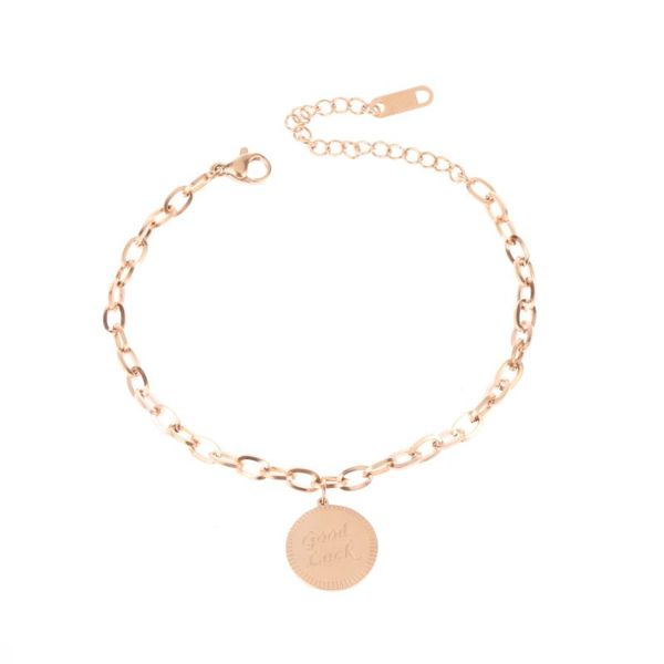 

fashion round bracelet stainless steel jewelry simple chain gold bracelet hand jewelry gift 2020, Golden;silver
