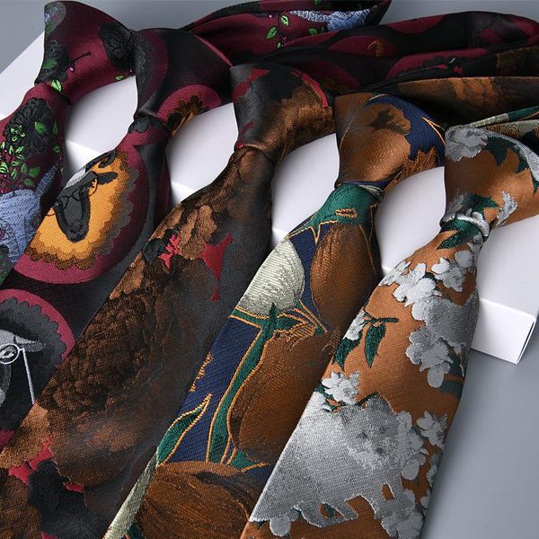 

bow ties men's retro style silk polyester jacquard weave male formal business wedding party neckties 7cm width, Black;gray