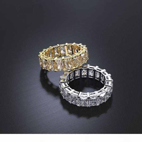 

wong rain 100% 925 sterling silver created moissanite gemstone wedding engagement cocktail women ring fine jewelry wholesale cj191230, Slivery;golden